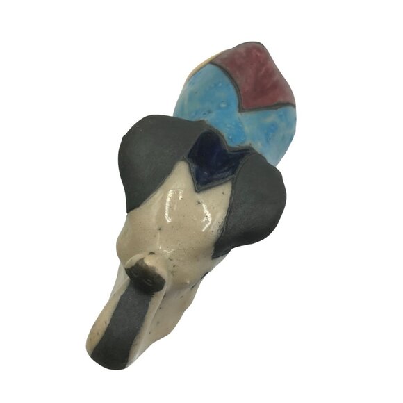 Handmade Elephant Figurine Ceramic & Glazed Multicolor - Picture 4 of 8